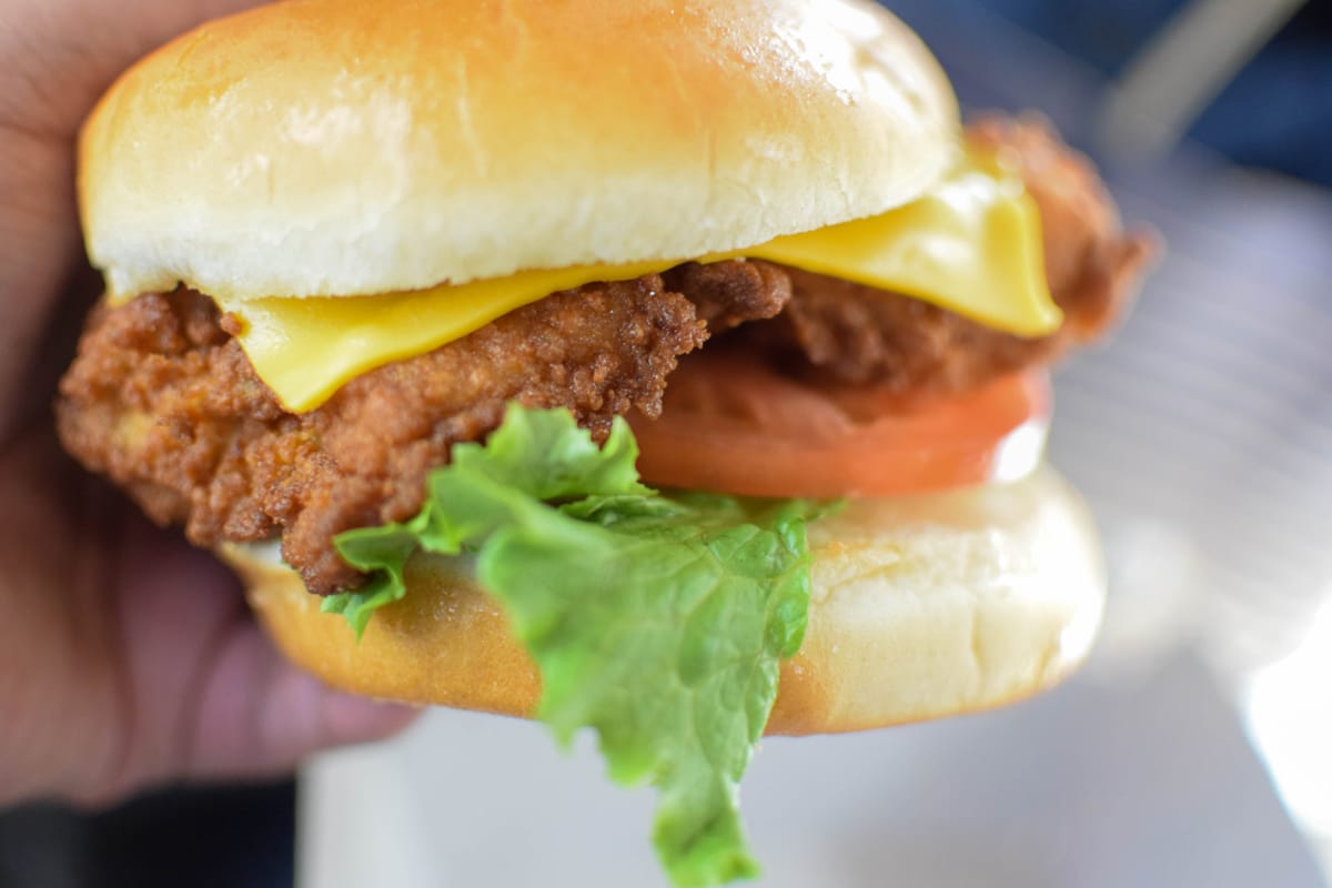 A fried chicken sandwhich